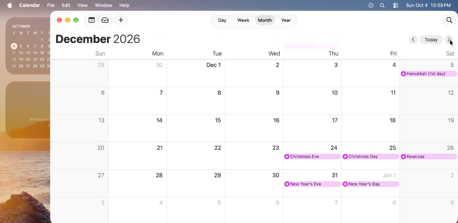 The agent checking a date in Calendar